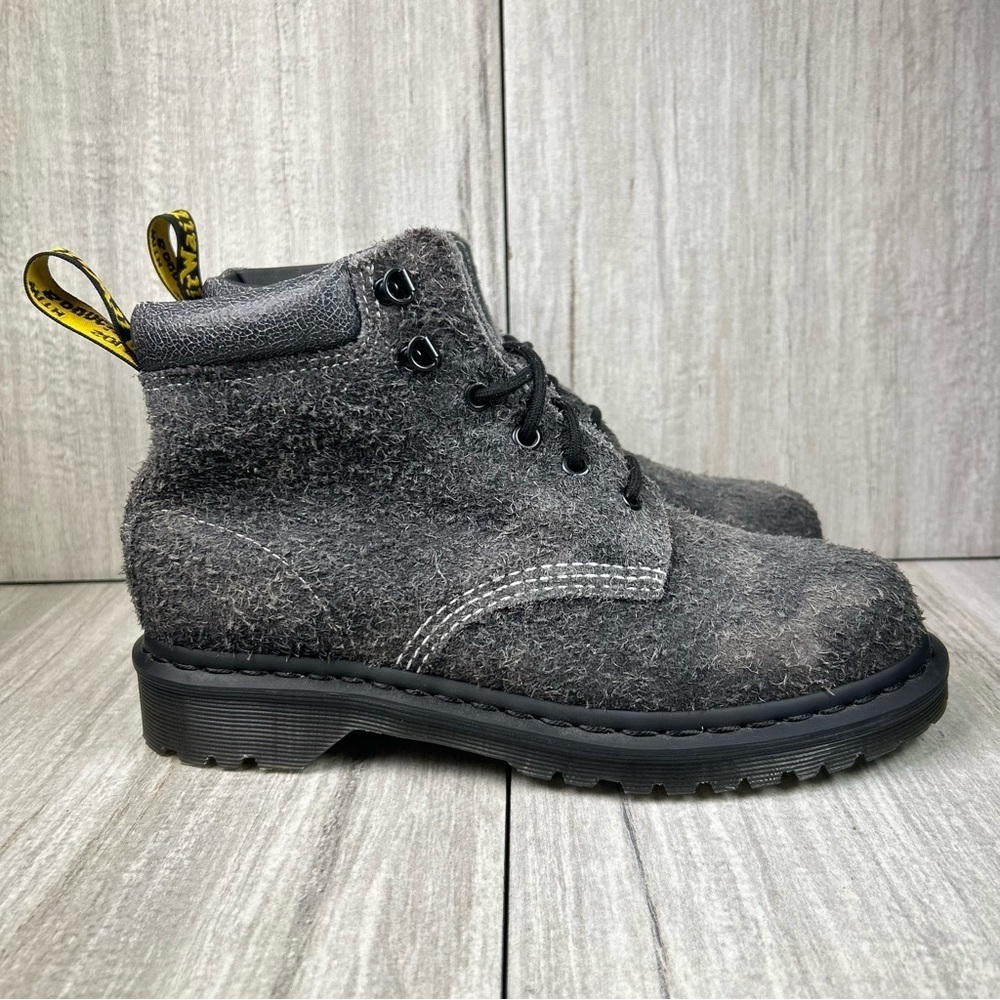 Dr. Martens Gray Wool-Look Combat Boots